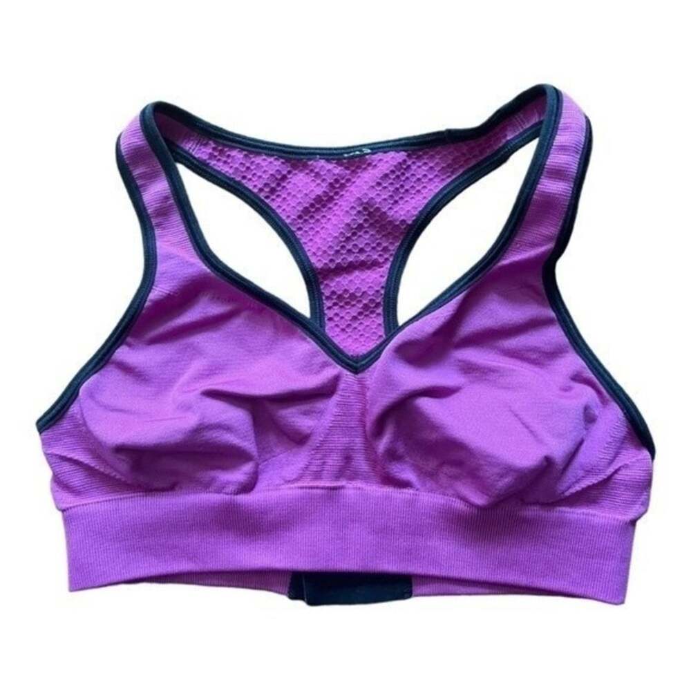 Lululemon Athletica Sports Bra purple black adjustable band no padding size 6